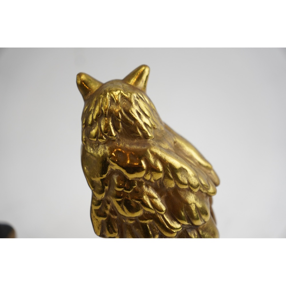 Antique Bronze Clad Owl on Books Sculpture Bookends Library - Picture 4 of 8